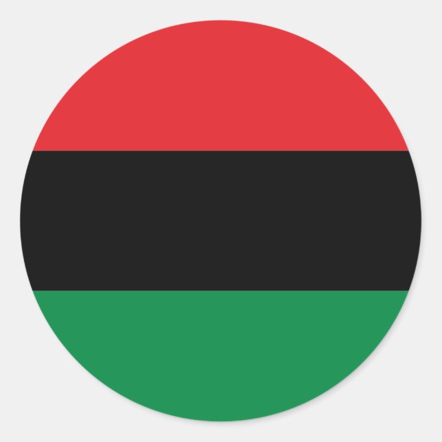 赤黒と緑の汎アフリカUNIA旗 ラウンドシール (正面)