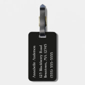 赤黒と黄褐色のプレイドタータンチェック個人設定 ラゲッジタグ (裏面縦)