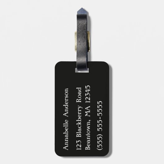 赤黒と黄褐色のプレイドタータンチェック個人設定 ラゲッジタグ (裏面縦)