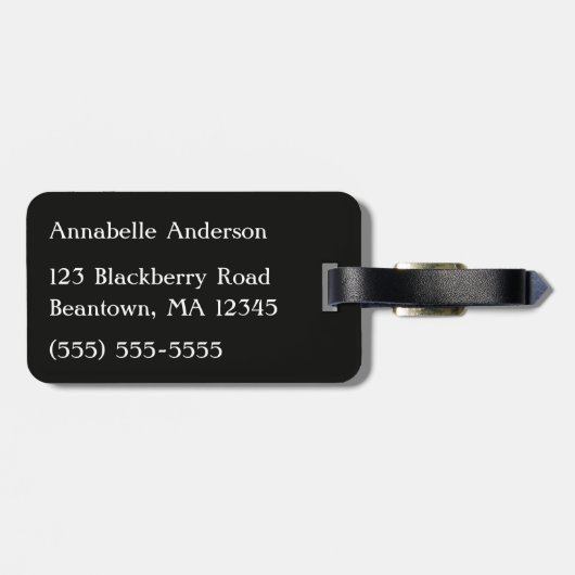 赤黒と黄褐色のプレイドタータンチェック個人設定 ラゲッジタグ (裏面横)