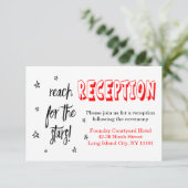 赤黒のウェディングレセプションの星の愛の名言 招待状 (スタンド正面)