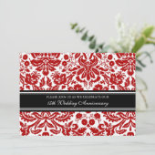 赤黒のダマスク 15周年パーティー招待状 招待状 (スタンド正面)