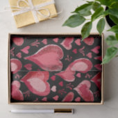 赤黒のハートパターンスケッチバレンタイン`s日 薄葉紙 (ギフト)