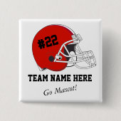 赤黒のフットボールヘルメット•カスタム 缶バッジ (正面)