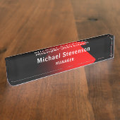 赤黒の名カスタマイズ前と肩書 デスクネームプレート (側面)