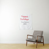 赤黒の愛の家族の名前の年クリスマスの幸せな休日 タペストリー (インサイチュ)