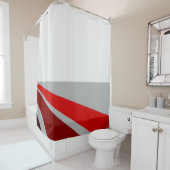 赤黒の抽象デザイン シャワーカーテン (インサイチュ)