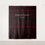 赤黒の渦巻きゴシックウェディング タペストリー (正面)