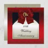 赤黒の結婚記念日招待状 招待状 (正面/裏面)