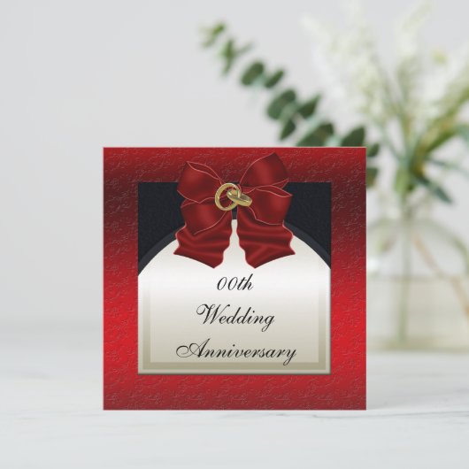 赤黒の結婚記念日招待状 招待状 (スタンド正面)