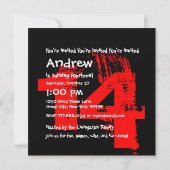 赤黒の14歳誕生日パーティー14歳V06 招待状 (裏面)