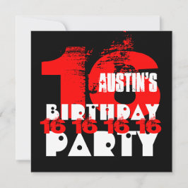 赤黒の16歳誕生日パーティー16歳V08 招待状