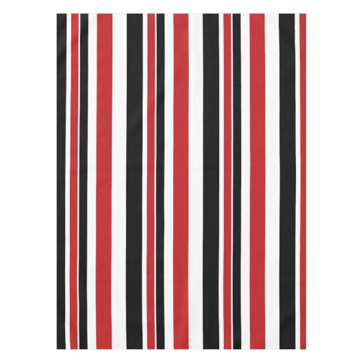 赤黒はっきりしたのテーブルクストライプロス テーブルクロス (正面)
