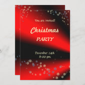 赤黒クリスマスパーティーの招待状 招待状 (正面/裏面)