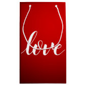 赤黒グラデーションエンボスXOXO手書き愛 スモールペーパーバッグ (裏面)