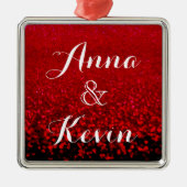 赤黒グリッター グラデーション メタルオーナメント (正面)