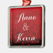 赤黒グリッター グラデーション メタルオーナメント (左)