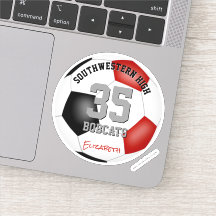 赤黒サッカーチームのカラーパーソナライズされた