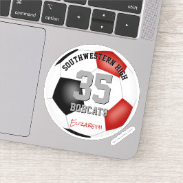 赤黒サッカーチームのカラーパーソナライズされた シール