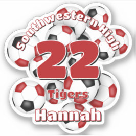 赤黒サッカーボールチームの精神の集団 シール