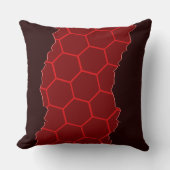 赤黒スタイリッシュ六角サンドイッチパターン クッション (正面)