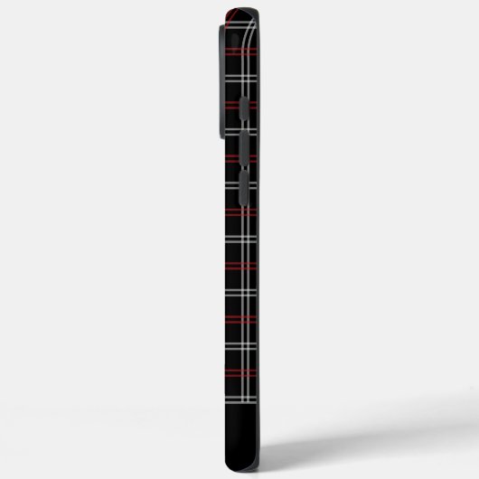 赤黒タータンチェック格子模様モノグラムモダン Case-Mate iPhoneケース (裏面 / 左)