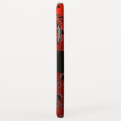 赤黒ダマスクジェムストーンモノグラム Case-Mate iPhoneケース (裏面/右)