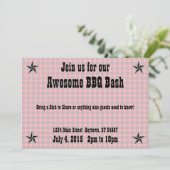 赤黒チェックプレイドBBQ招待状 招待状 (スタンド正面)