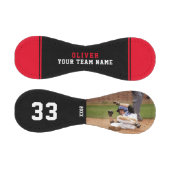 赤黒チーム名プレイヤー番号写真 野球ボール (パネル)