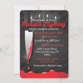 赤黒ナイフ殺人事件ミステリーディナー 招待状 (正面)