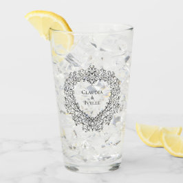 赤黒ハート結婚ゴシック タンブラーグラス