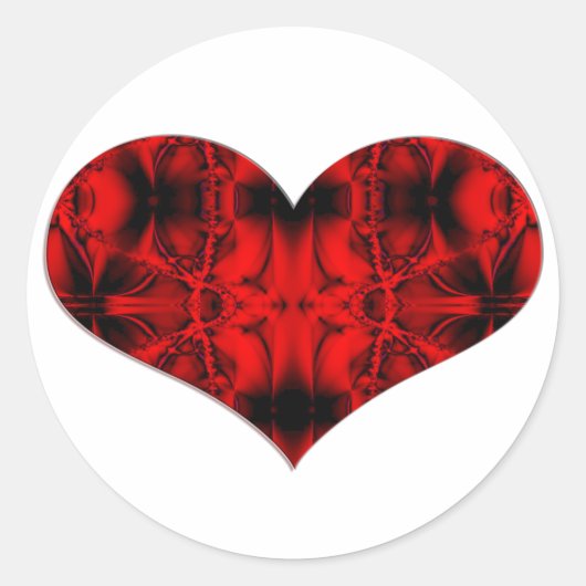 赤黒ハート ラウンドシール (正面)