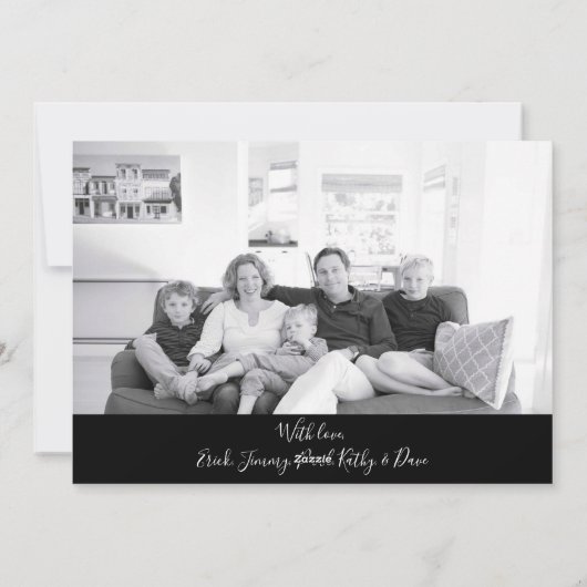 赤黒バッファローチェックメリークリスマス写真 シーズンカード (裏面)