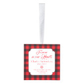 赤黒バッファロープレイド記念写真クリスマス キューブオーナメント (右)