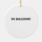 赤黒パーソナライズされた学校チアリーダー セラミックオーナメント (裏面)