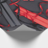 赤黒プレゼント ラッピングペーパー (角)