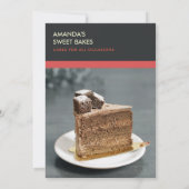 赤黒モダン写真工房招待状テンプレート 招待状 (裏面)