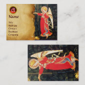 赤黒モノグラム金ゴールドメタリック天使 名刺 (正面/裏面)