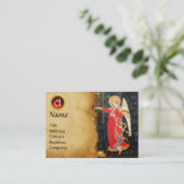 赤黒モノグラム金ゴールドメタリック天使 名刺 (スタンド正面)