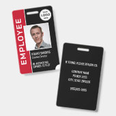 赤黒ロ企業のゴ従業員フォトバッジ バッジ (正面＆裏面)