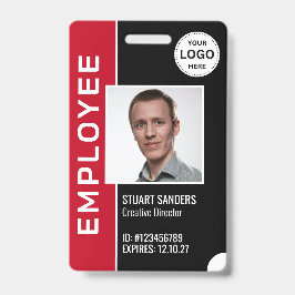 赤黒ロ企業のゴ従業員フォトバッジ バッジ