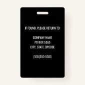 赤黒ロ企業のゴ従業員フォトバッジ バッジ (裏面)