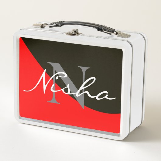 赤黒一文字 メタルランチボックス (正面)