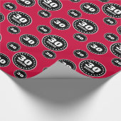 赤黒丸モダン30歳の誕生日V22B ラッピングペーパー (角)