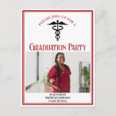 赤黒医学校卒業写真パーティー インビテーションポストカード (正面)