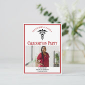 赤黒医学校卒業写真パーティー インビテーションポストカード (スタンド正面)