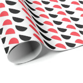 赤黒半円シームレスジオメトリパターン ラッピングペーパー (ロールコーナー)