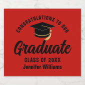 赤黒卒業カスタム卒業会 スパークリングワインラベル (シングルラベル)