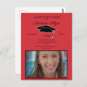 赤黒卒業キャップグラードパーティー写真 ポストカード (正面/裏面)