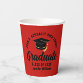 赤黒卒業パーソナライズされた会 紙コップ (裏面)